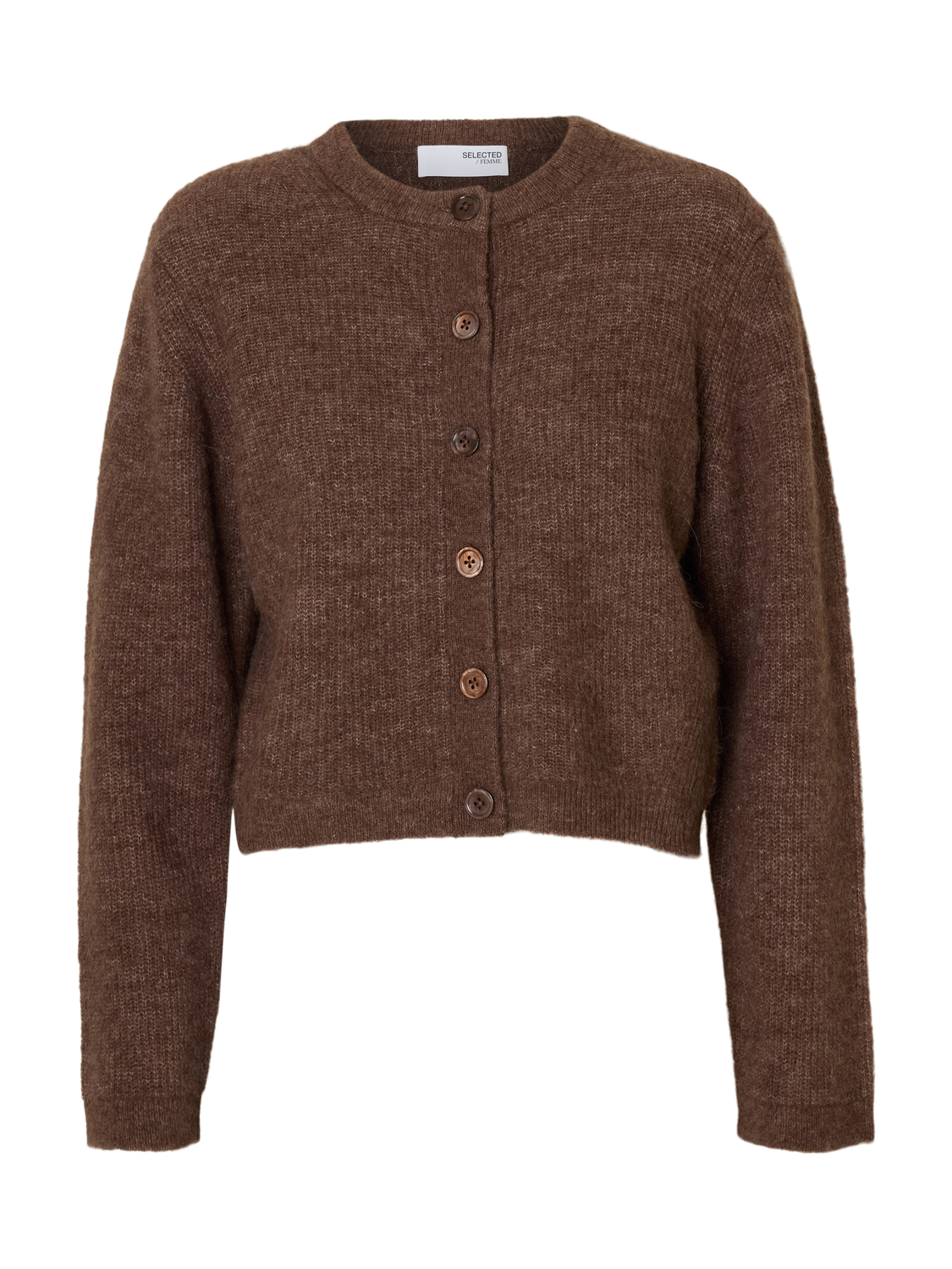 Slfsia Ras Ls Knit Cropped Cardigan