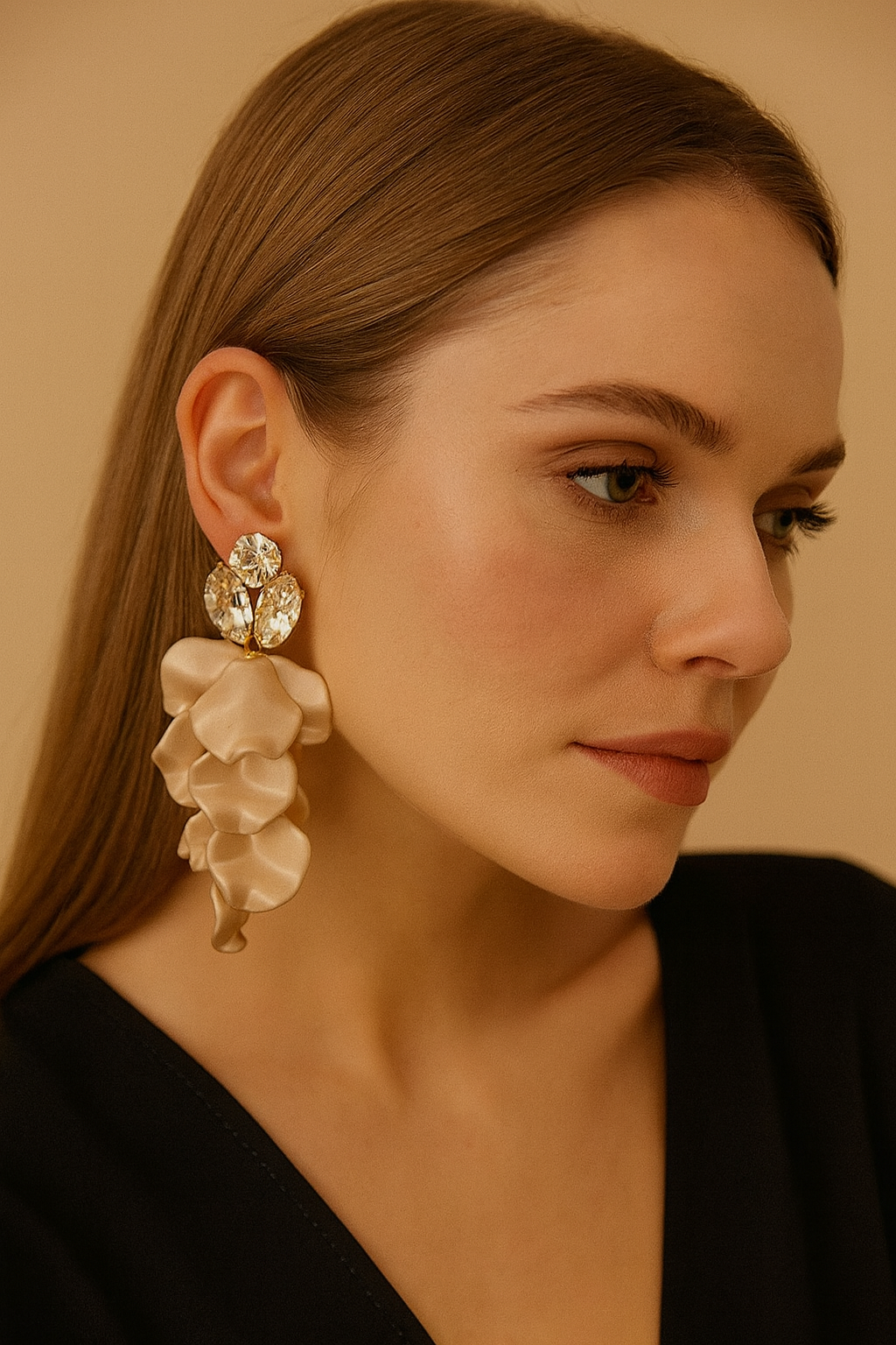 Leaf stone earrings
