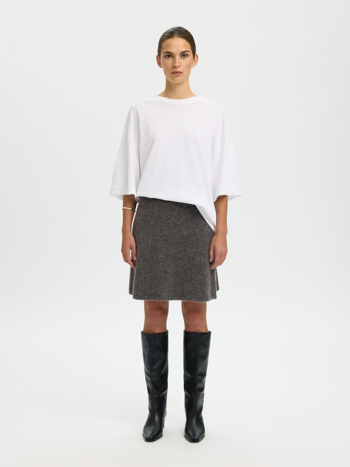 Slflulu Brushed Hw Knit Skirt