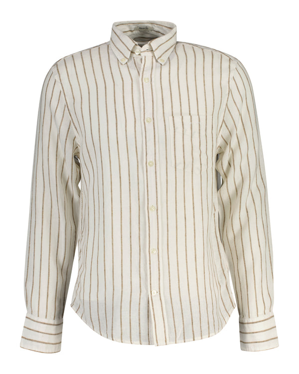 Reg linen viskose stripe shirt