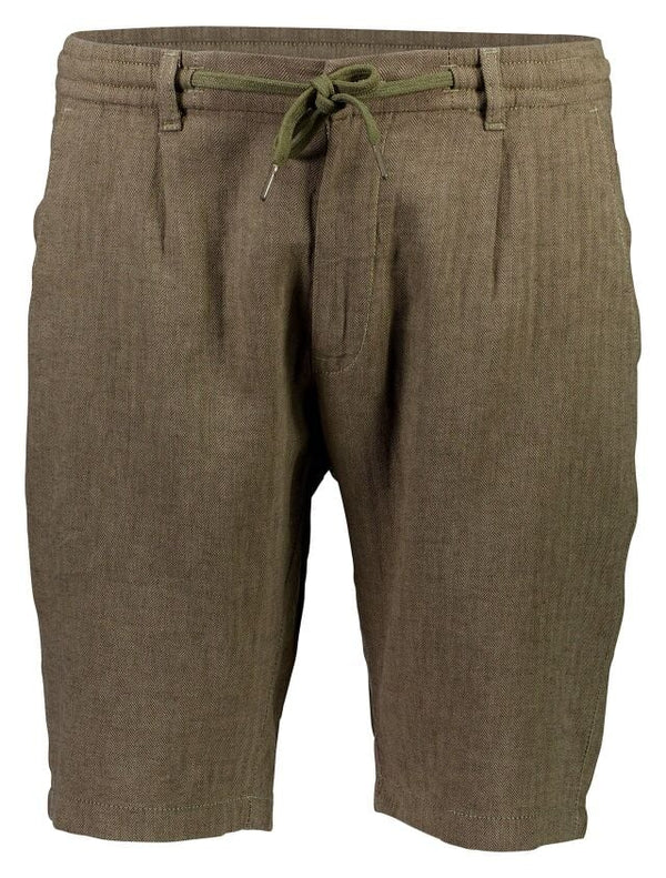 Linen blend herringbone short