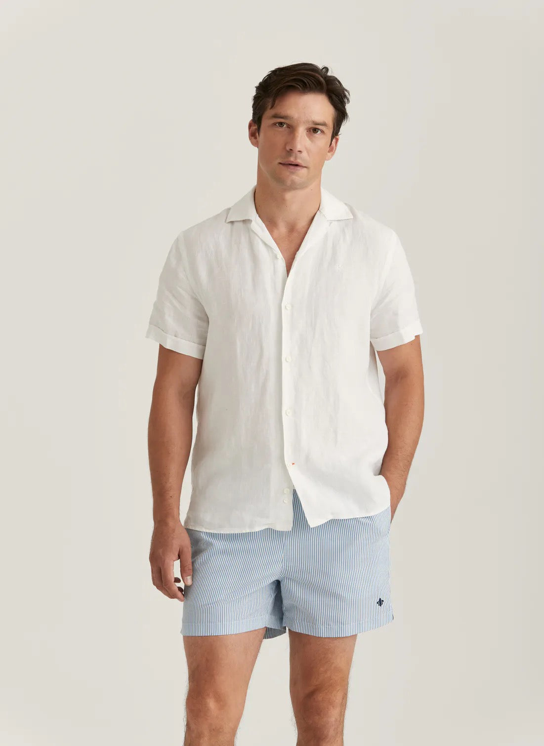 SHORT SLEEVE LINEN SHIRT-CLASSIC FIT