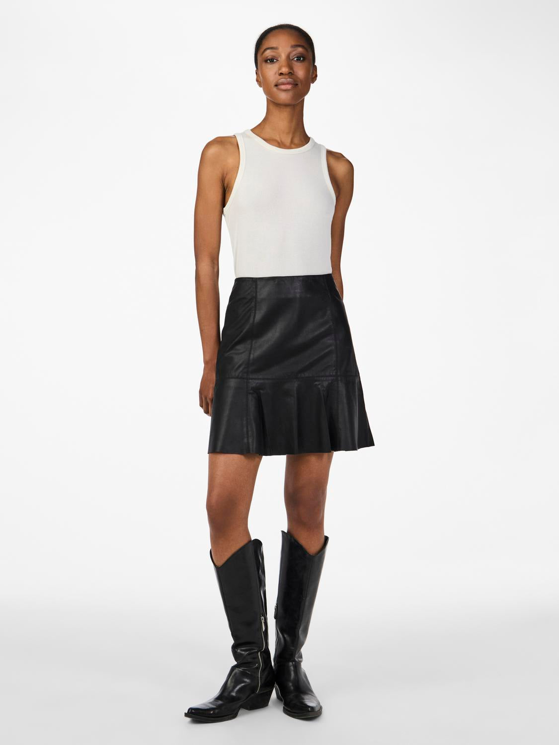 Yascolly Mw Naplon Leather Skirt