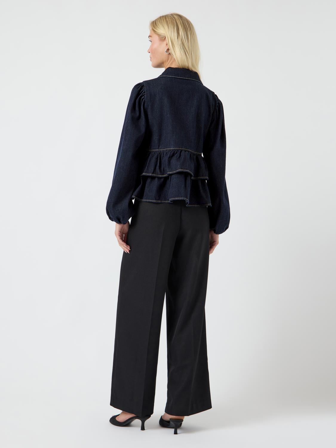 Yascelina Ls Denim Tie Top