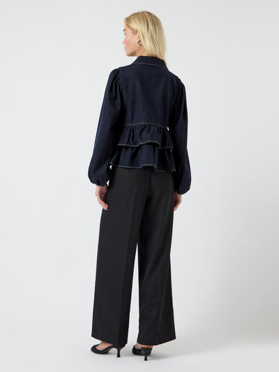 Yascelina Ls Denim Tie Top