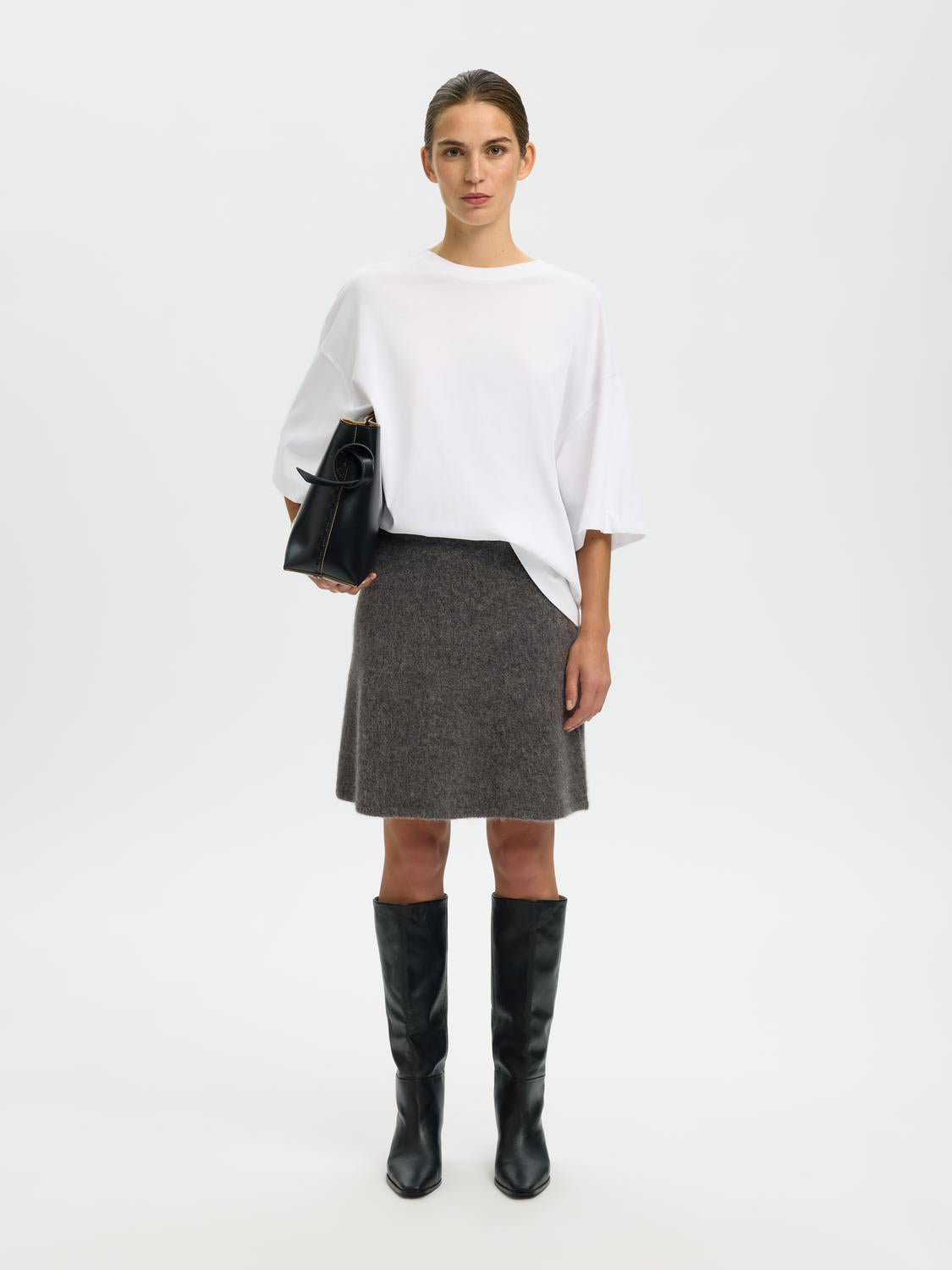 Slflulu Brushed Hw Knit Skirt
