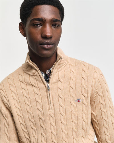 Cotton cable half zip