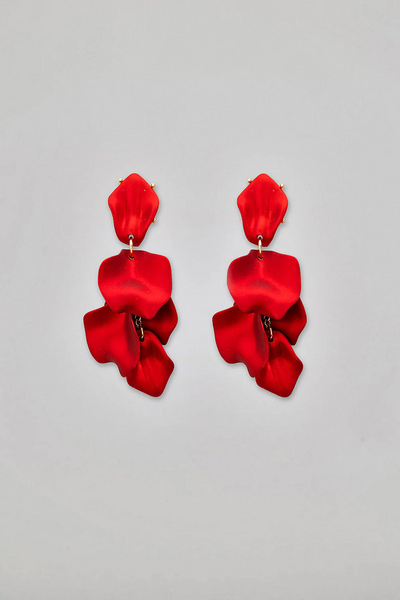Leaf earrings metallic