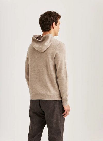 Merino Double Zip Hood