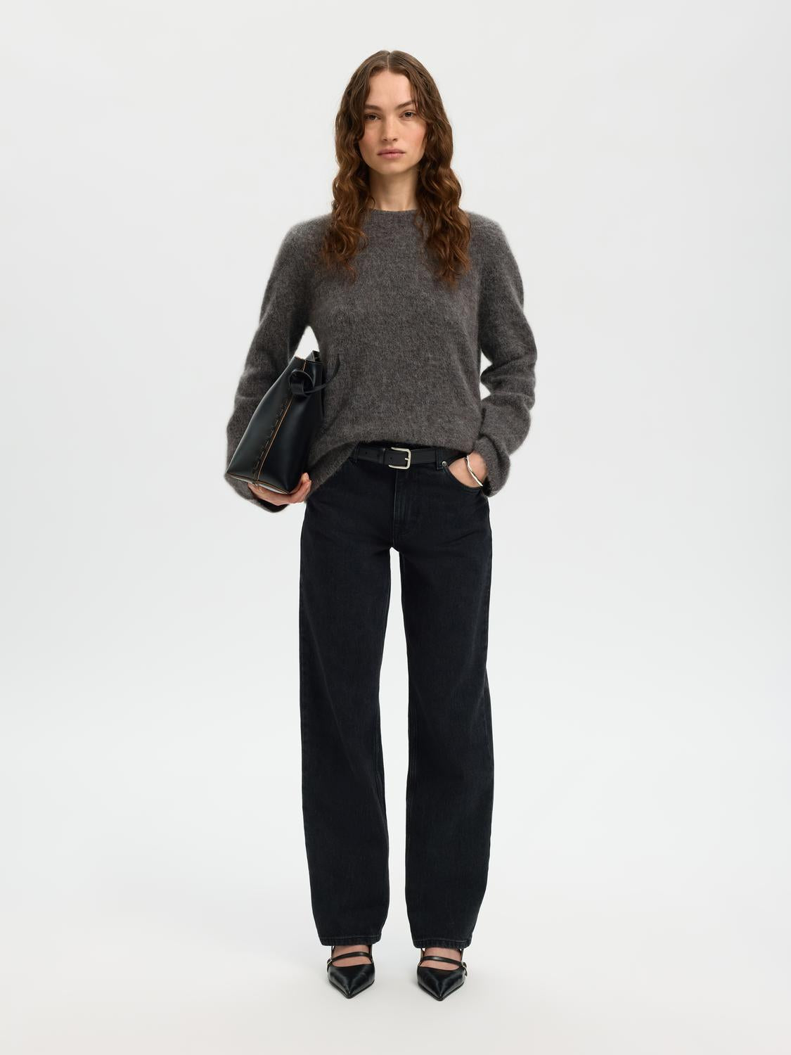 Slflulu Brushed Ls Knit O-Neck