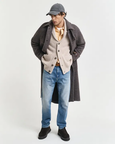 Wol blend Shawl collar cardigan
