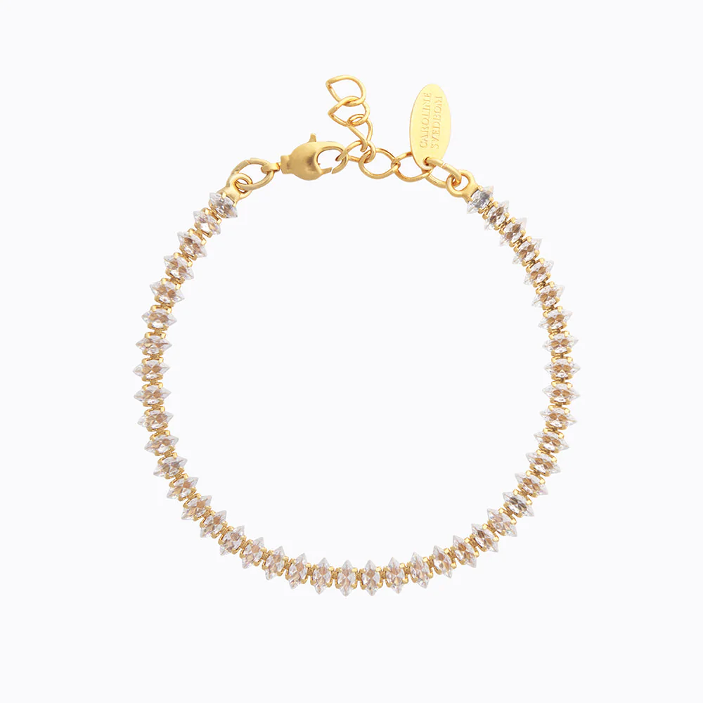 Crystal navette bracelet gold