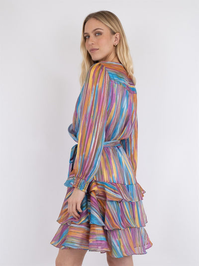 Dennie blurred stripe kjole