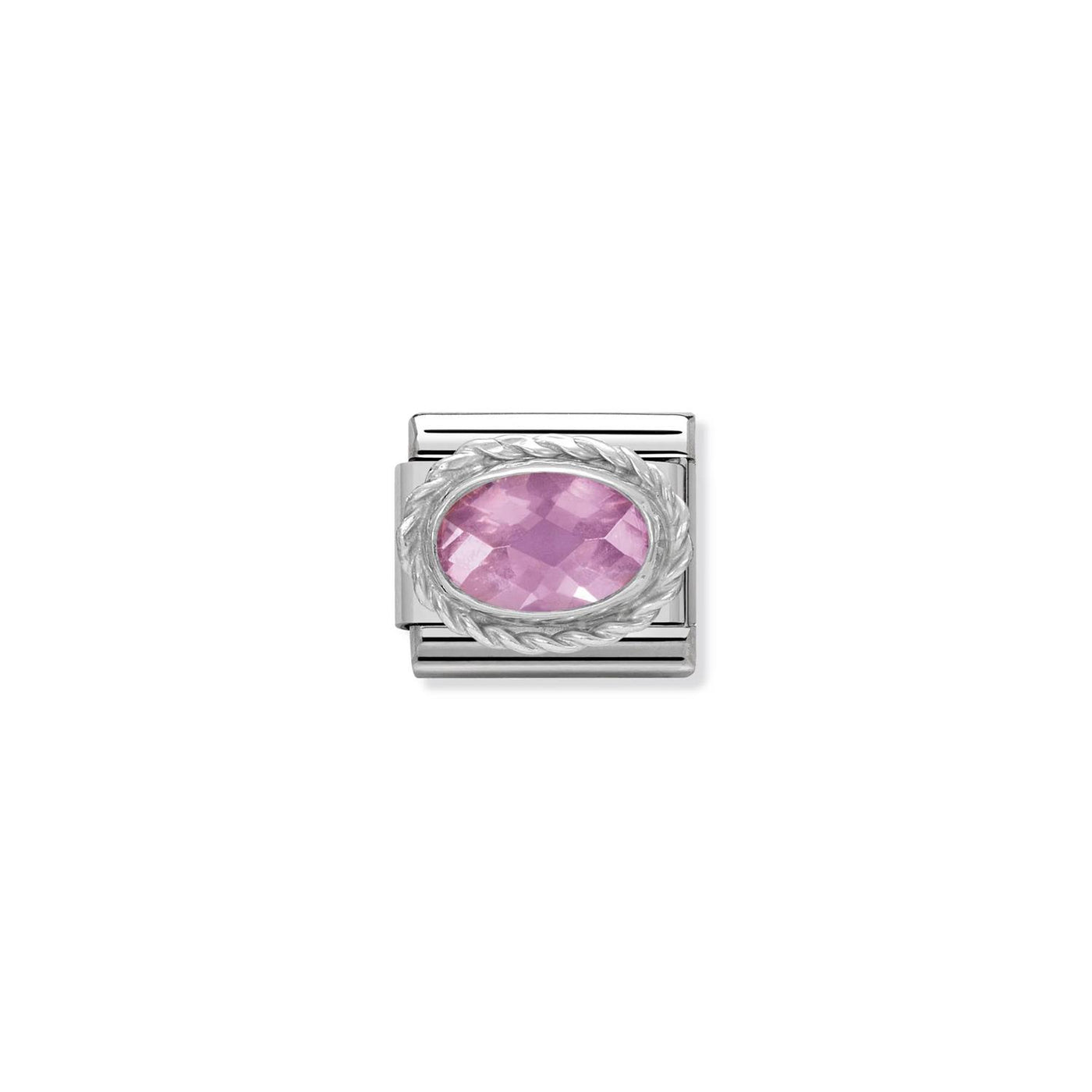 Faceted CZ 925 sterling silver setting and CZ Pink