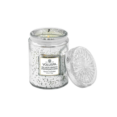 Small Jar Candle 50tim 156g- Silver birth peppercorn
