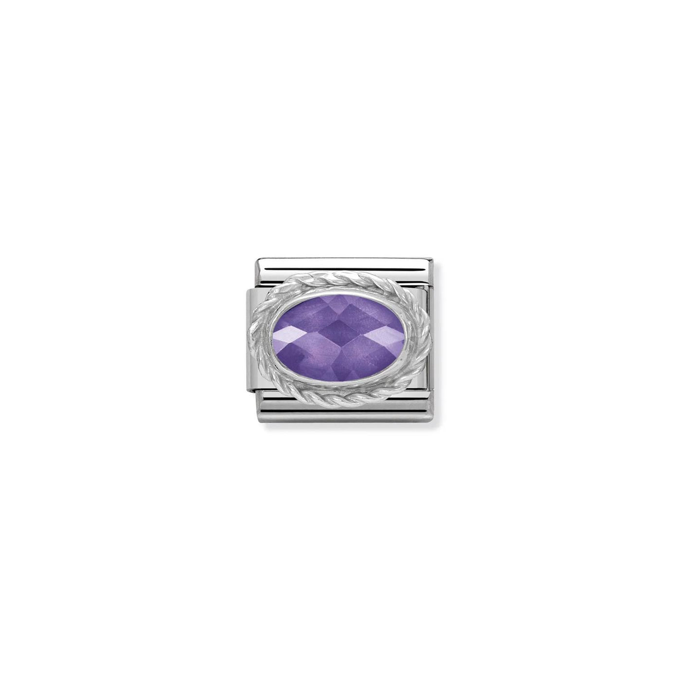 Faceted CZ 925 sterling silver setting and CZ Purple